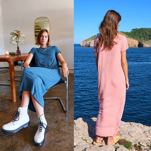 New Free People Simone Jenner Tee Dress Mustard S - Picture 6 of 12